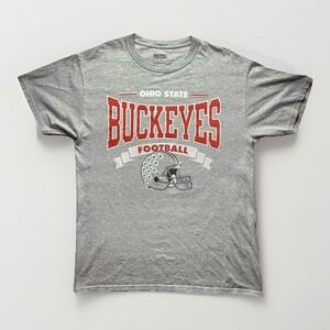 Ohio State Buckeyes Football Graphic Helmet Gray Game Day Tee Mens M NCAA Shirt